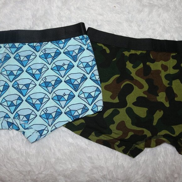 MeUndies men's trunk briefs size medium lot of 2 diamonds and camo - NWOT - Picture 2 of 3